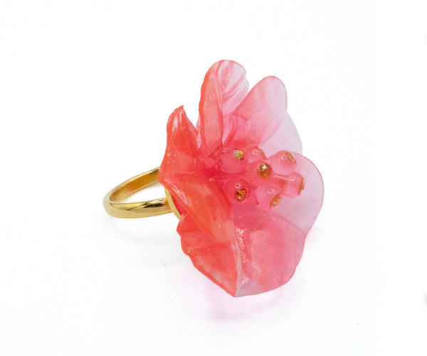 Pink Hibiscus Ring