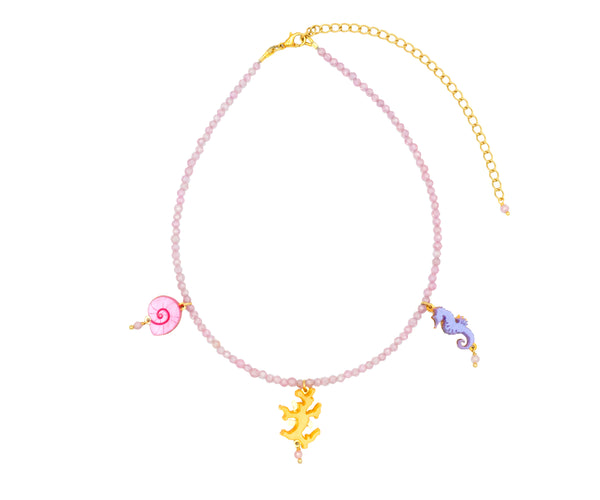 Collar marino Pink Zircons