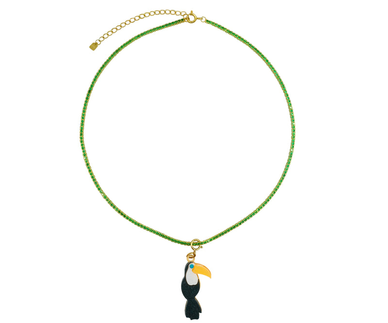 Green Glass Chain Tucan