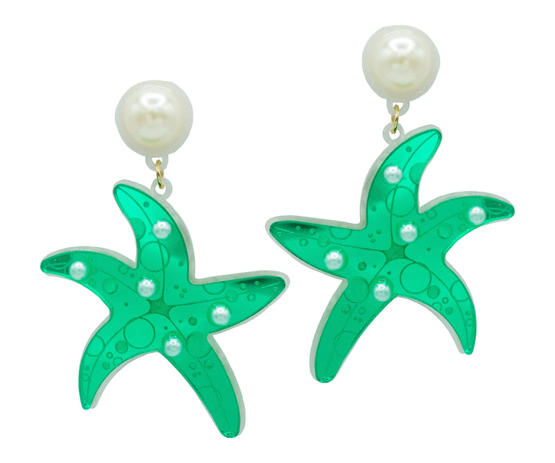 Estrellas de mar verdes perladas