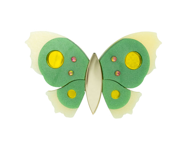 Papillon Yellow&amp;Green Brooch