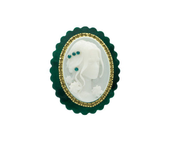 Broche camafeo esmeralda
