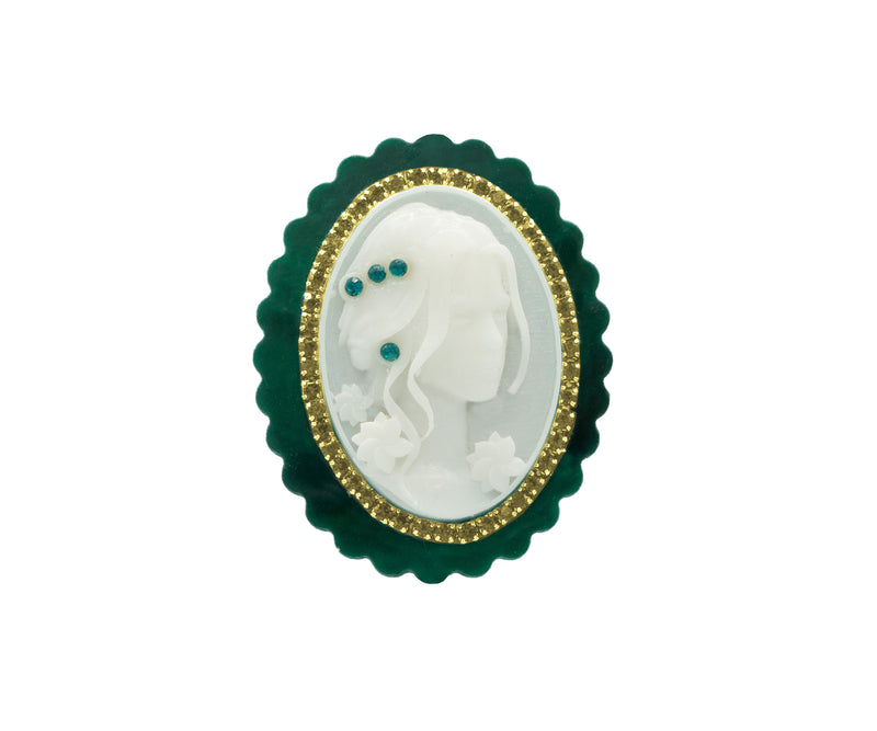 Broche camafeo esmeralda