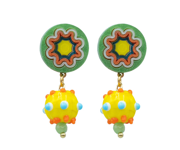 Millefiori verdi e  murano